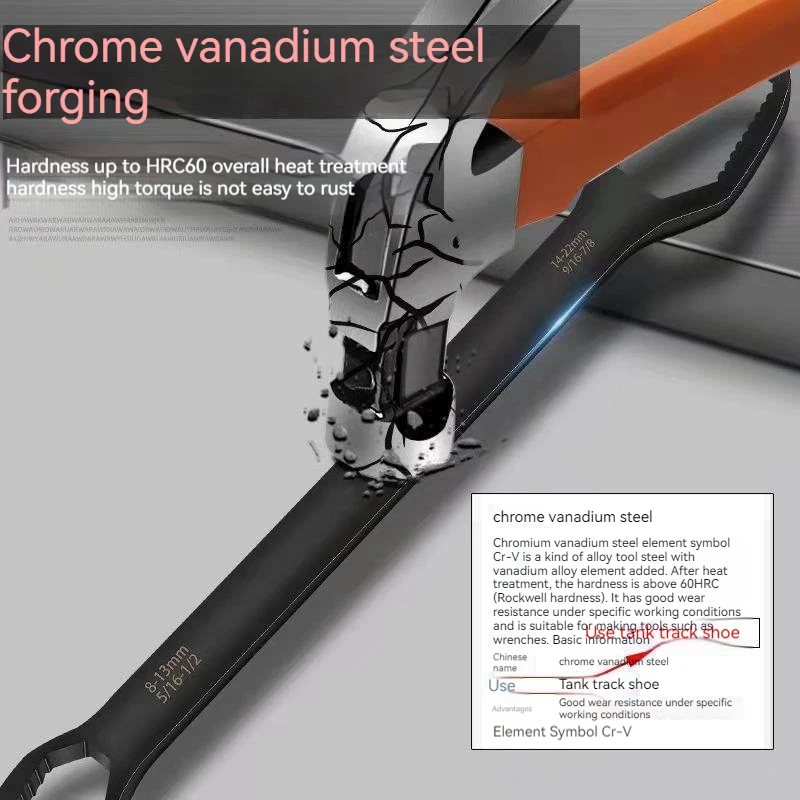 Wrench Self-tensioning Universal Multifunctional Double-ended Dull Plate Sub Plum Blossom Spectacle Wrench