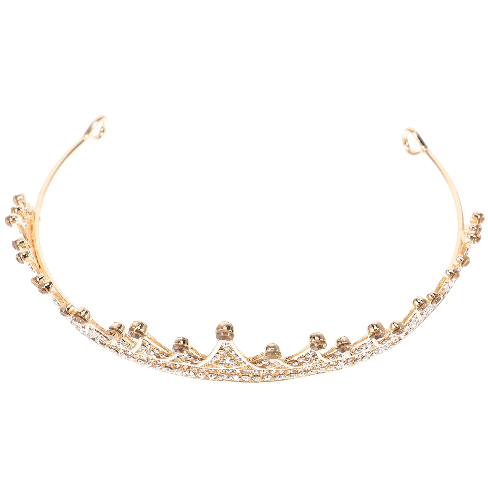 

Sophisticated Gold Crystal Rhinestone Crown Headband Wedding Tiaras For Brides Elegant Bridal Accessory