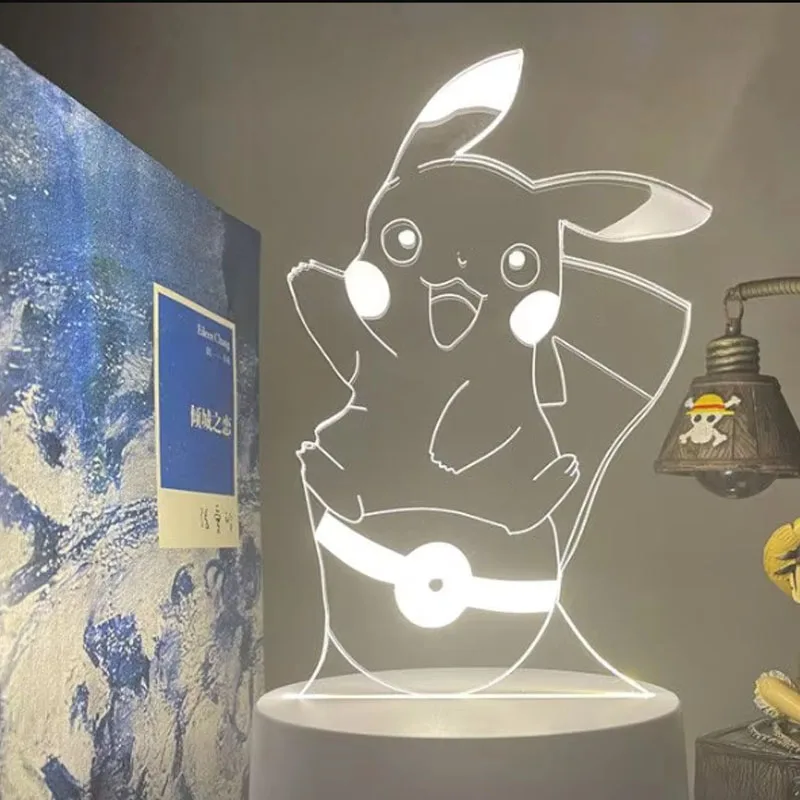 

Ночник с изображением Покемона Пикачу, 2021, украшение для рабочего стола, подарочная модель, дисплей для подарков на день рождения для мальчиков