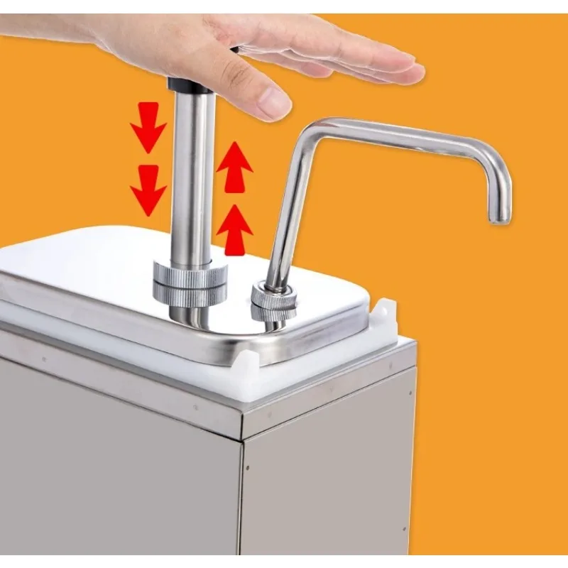 Commercial Stainless Steel Tabletop Sauce Dispenser with Tanks for Ketchup & Condiment Pump