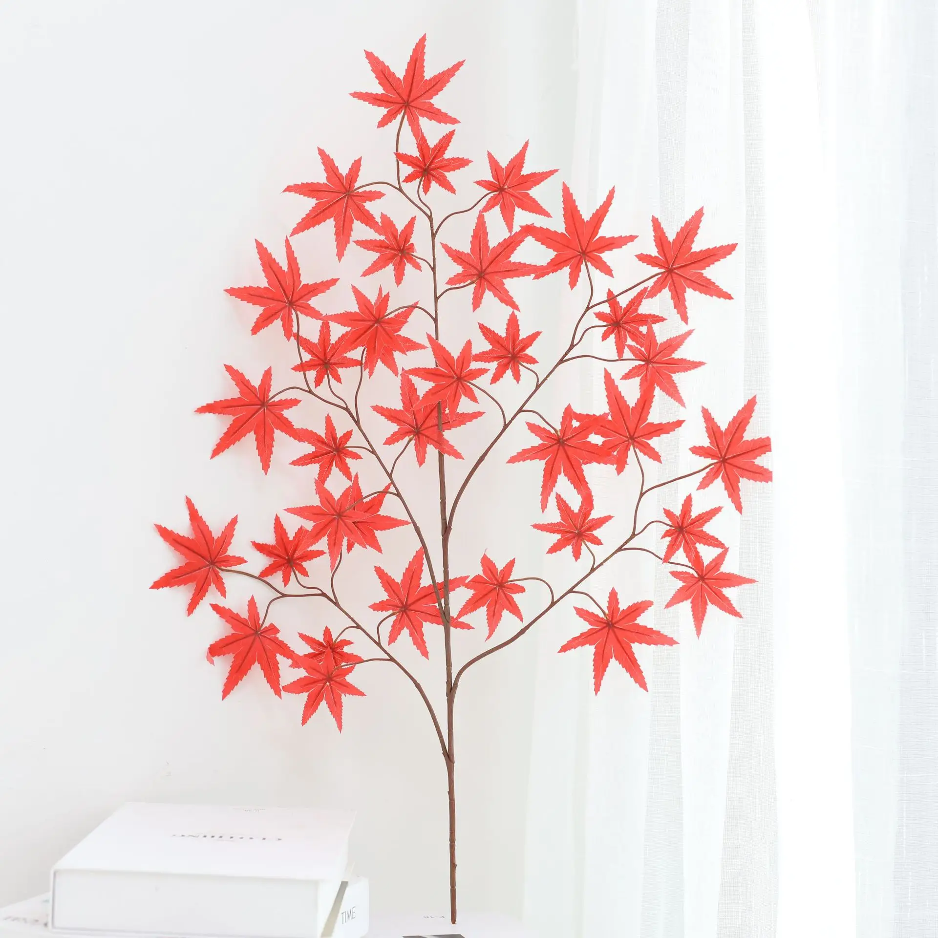 

6pcs Simulation Mini Maple Leaves Red Maple Leaves Fake Wedding Gardening Project Landscape Decoration Fake Maple Leaves
