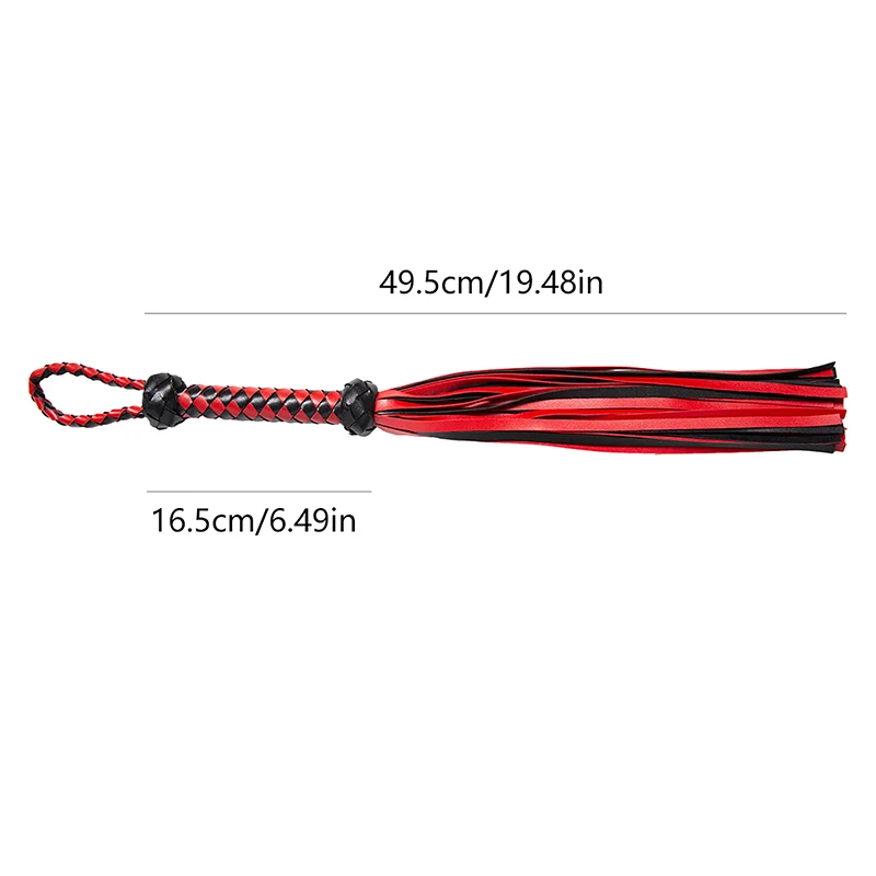 49.5CM Leather Tassel Horse Whip With Handle Flogger Equestrian Whips Teaching Training Riding Whips