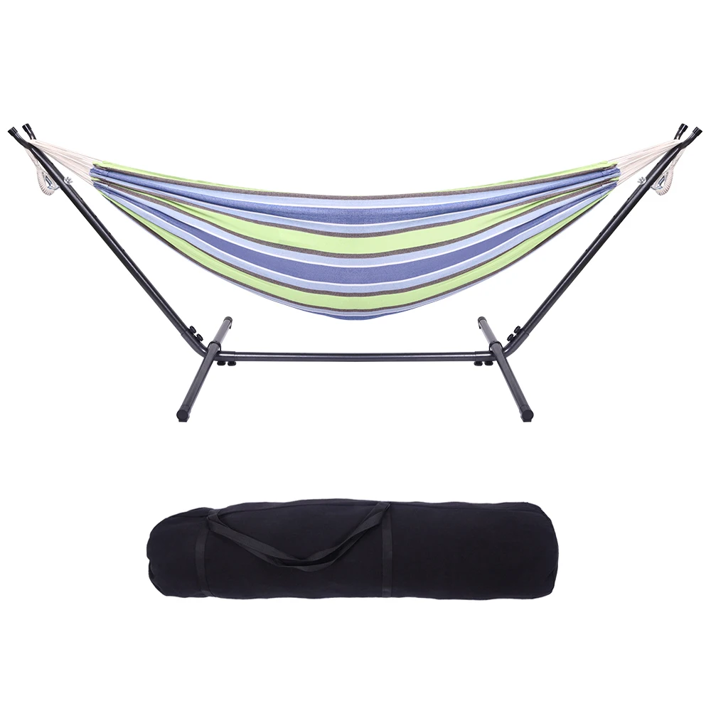 

Portable Outdoor Polyester Hammock Set Green