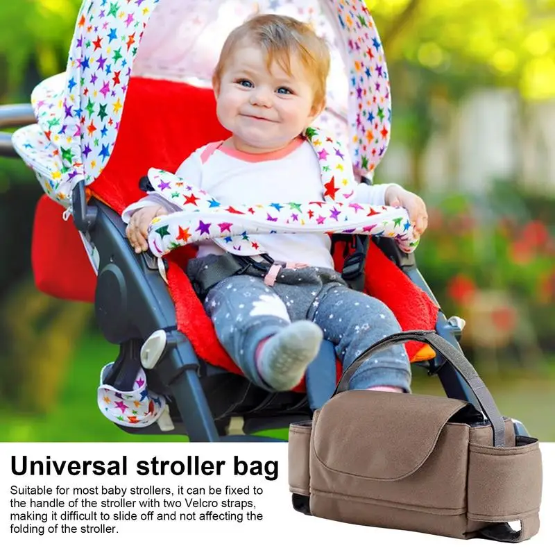 Multi-Purpose Stroller Fralda Bag com vários compartimentos, Stroller Organizer, Acessórios para telefones celulares