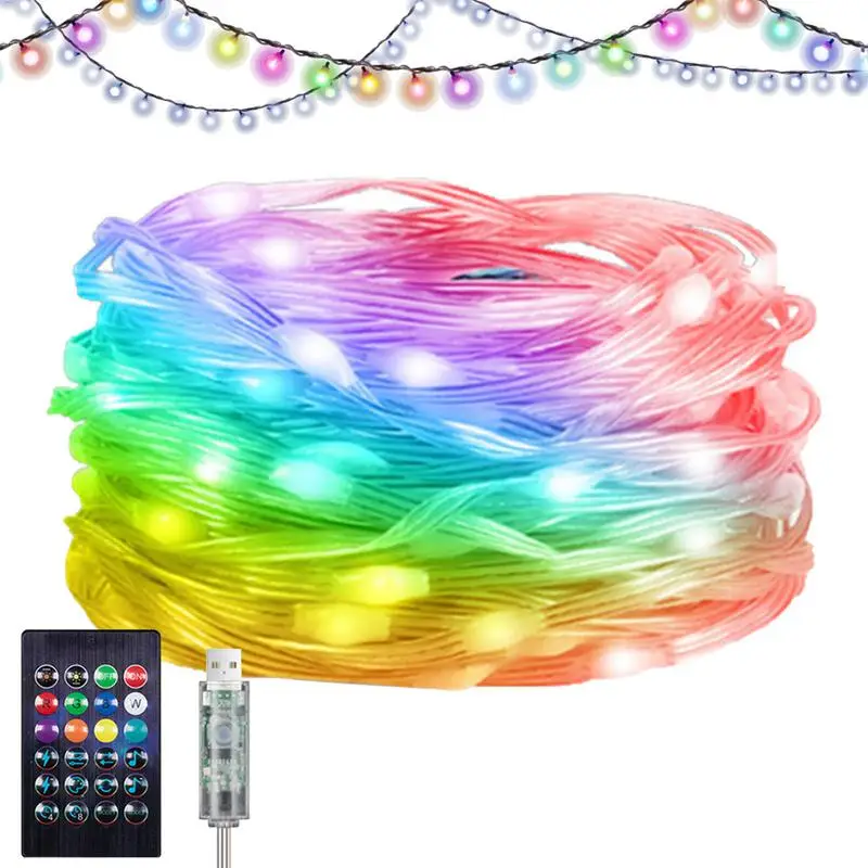 LED Christmas Lights with Remote USB Led String Light Smart Tree Lights Remote Control Lights Fairy garlands DIY Color Changing