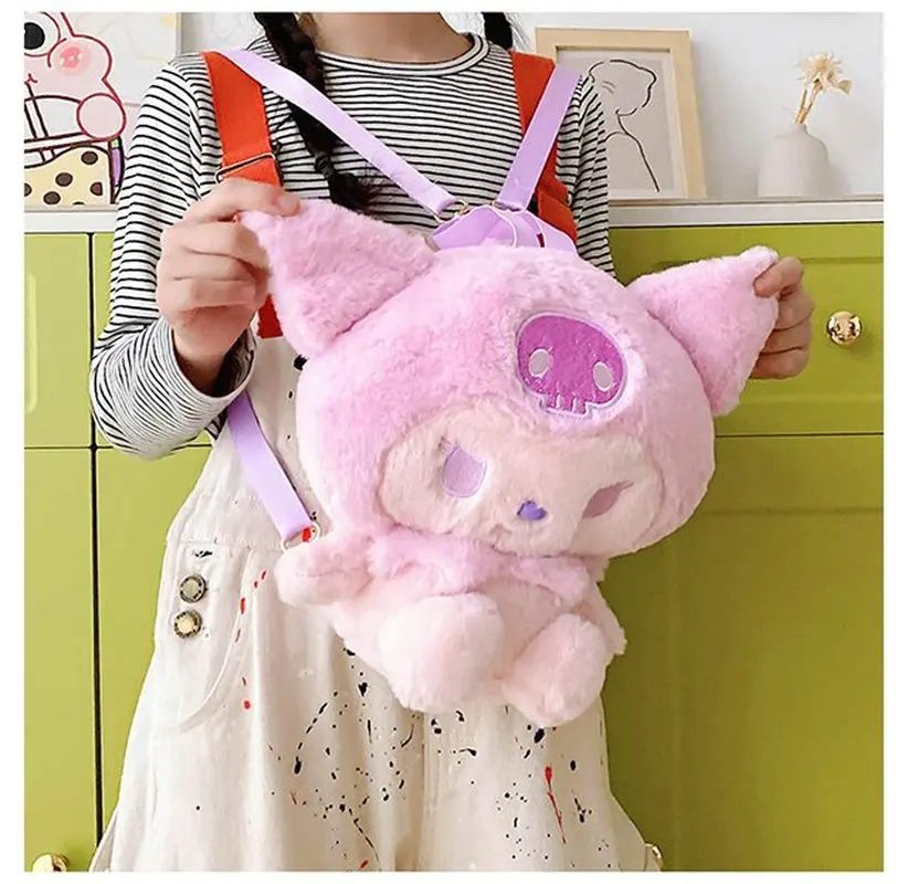 Sanrio Cute Plush Toy Doll Bag Girl Instagram Cartoon Backpack Day Melody Backpack Student Children Decoration Birthday Gift Toy