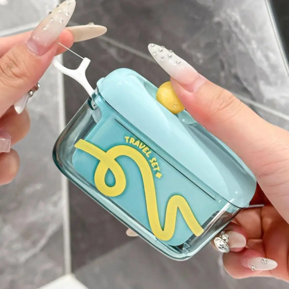 Automatic Pop-up Portable Dental Floss Box - High End Toothpick Thread for Portable Home Use - Ultra Fine Floss Stick