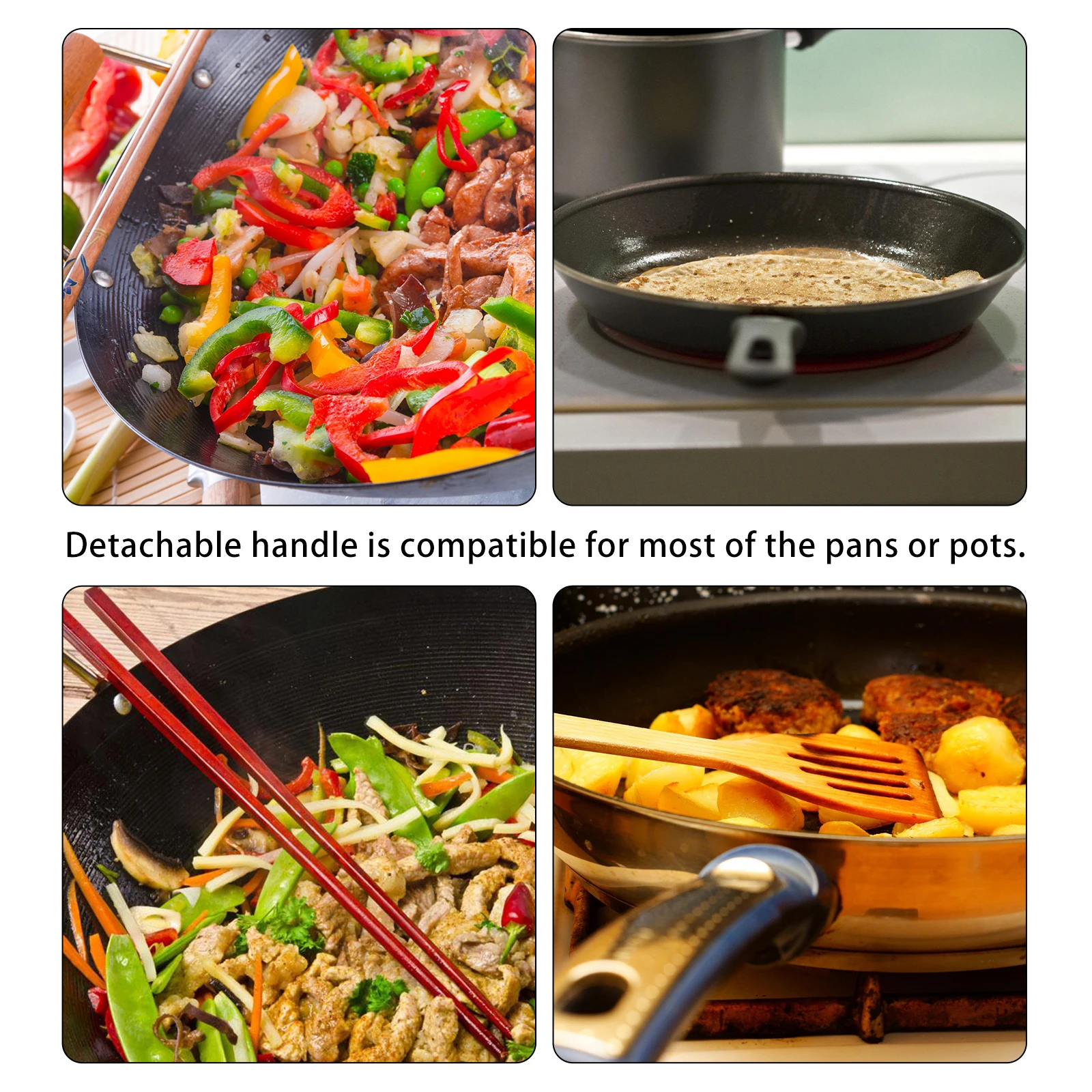 

4 Pcs Milk Pot Handles Detachable Stainless Steel Replacement Grips Cookware Kitchen Supplies Corrosion Resistant