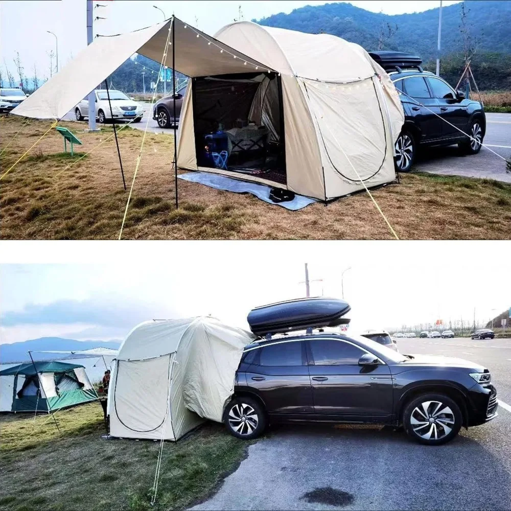 Car Tent Has Tall Hall and Huge Screen Doors - SUV Tents Feature Tons of Interior Space&Ventilation -Family Camping Tents