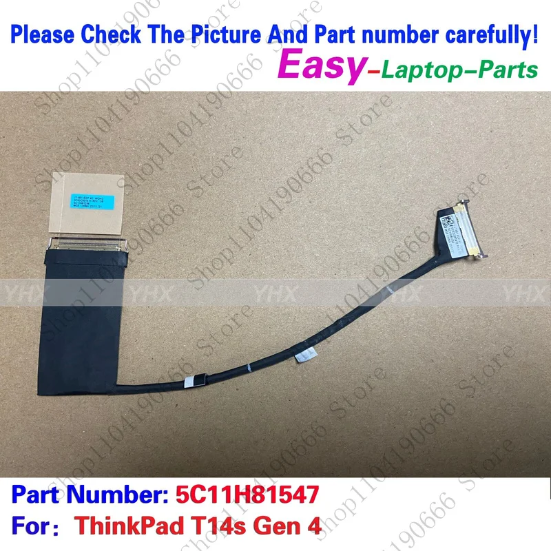 

GYX New For Lenovo Thinkpad T14s Gen 4 LCD EDP Cable Screen Wire WQHD 5C11H81547.