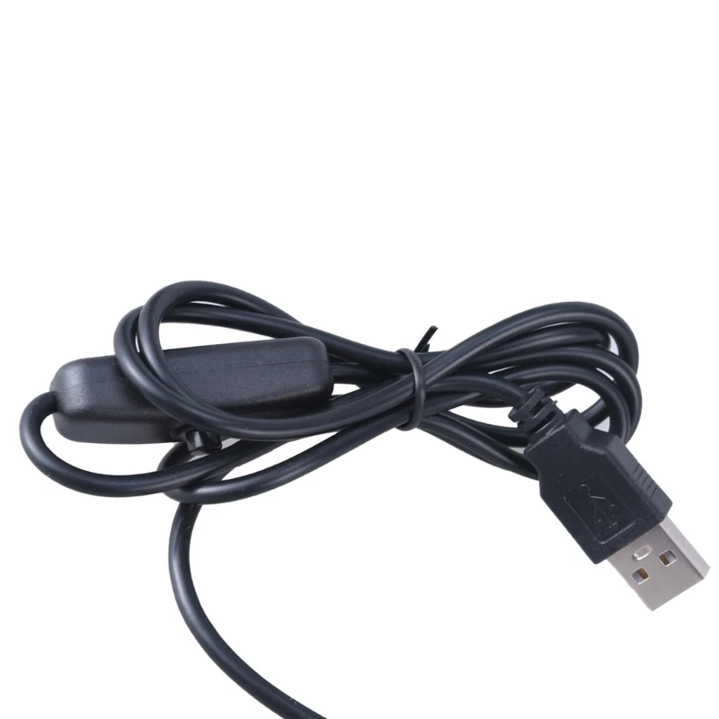 USB Male to Male DC5521 Power Cord USB to 5.5x2.1mm Connector Adapter Cable with Power Button for Loudspeaker Fan