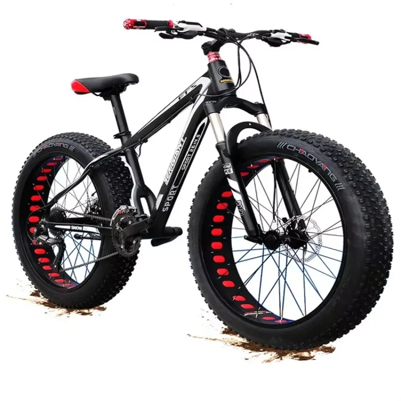 26 بوصة متغيرة السرعة الشاطئ الثلوج الدراجة صدمة Sorption مكبح قرصي جبل اتسعت الإطارات دراجة Fatbike على الطرق الوعرة الدراجات