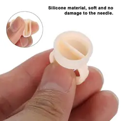 100 Pcs Disposable Silicone Eyelash Glue Ring Cup Holder Container Tattoo Pigment Eyelash Extension Makeup Tools Lash Supplies