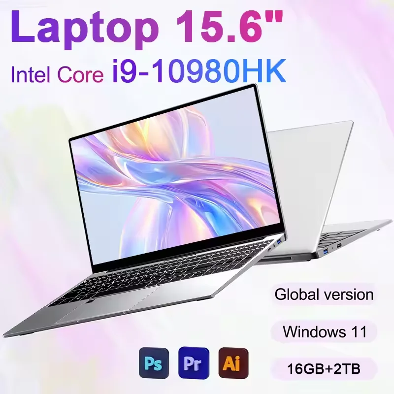 LENO 15.6 Inch Intel Laptop Core i9-10980HK  Windows 11 Pro 32GB RAM 2TB SSD Portable Notebook PC Gaming Office Study Business
