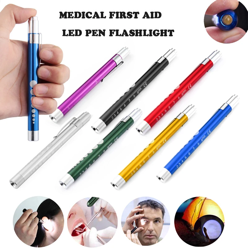 LED Medical Pocket First Aid Penlight Torch Eye Nose Dental Flashlight Otoscope Ear Wax Light Endoscope for Physician Doctors