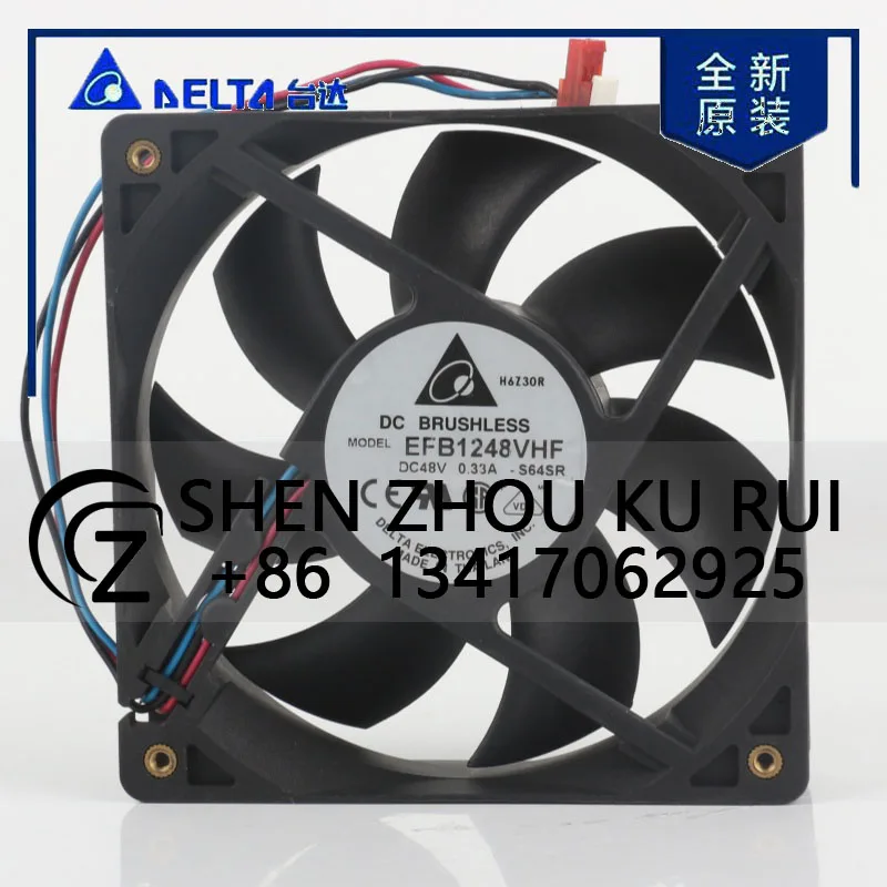 

Delta 5V 12V 24V DC 48V 0.33A AC EC 12038 120x120x38MM 12CM 3-wire alarm inverter Ball bearing axial flow EFB1248VHF cooling fan