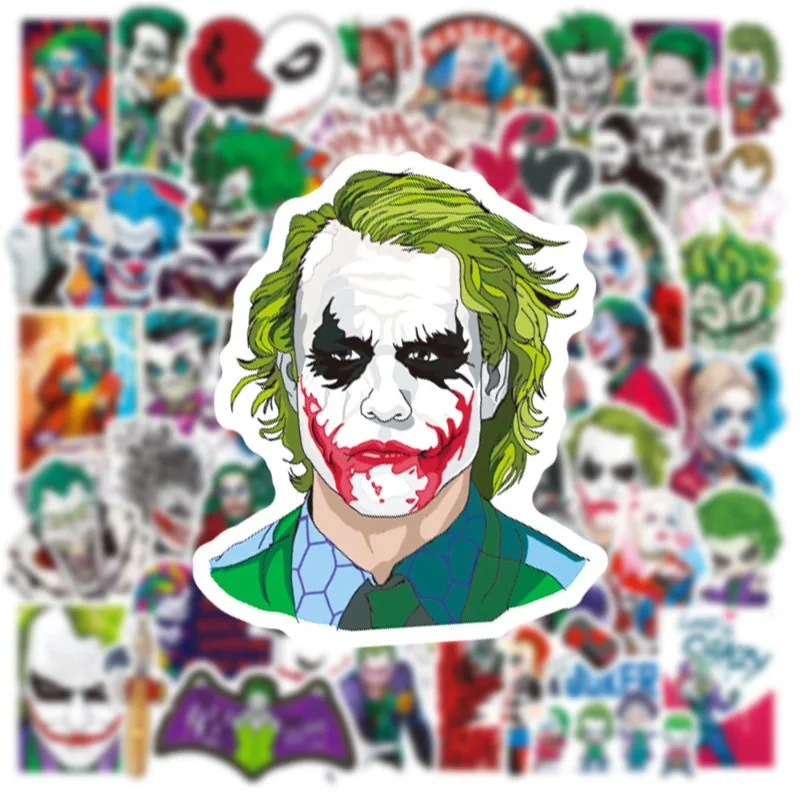 50pcs Joker and Harley Quinn Stickers Suitcase Water Cup Stationery Mobile Phone Scooter Laptop Refrigerator Decoration Stickers