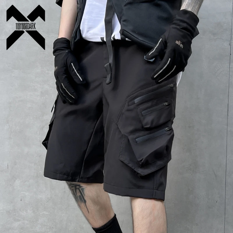 

2023 Summer Tactical Cargo Shorts Men Fashion Functional Multi Pockets Shorts Techwear Hip Hop Streetwear Short Pants Black