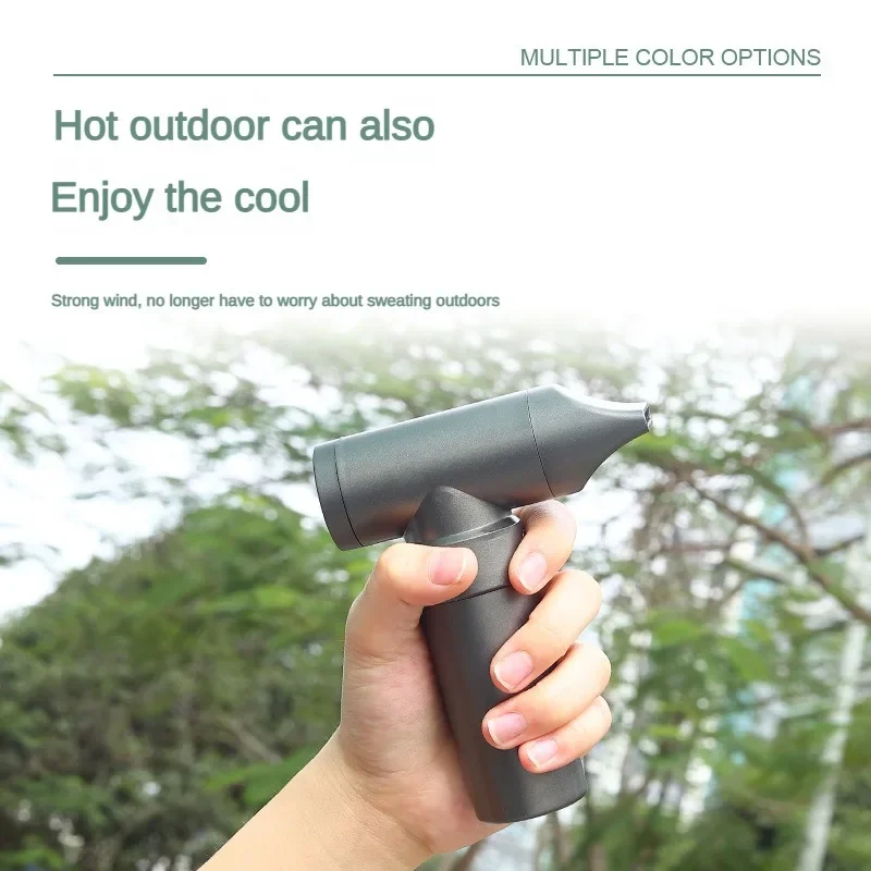 2024 new high-speed outdoor handheld small fan multi-function hair dryer portable inflator