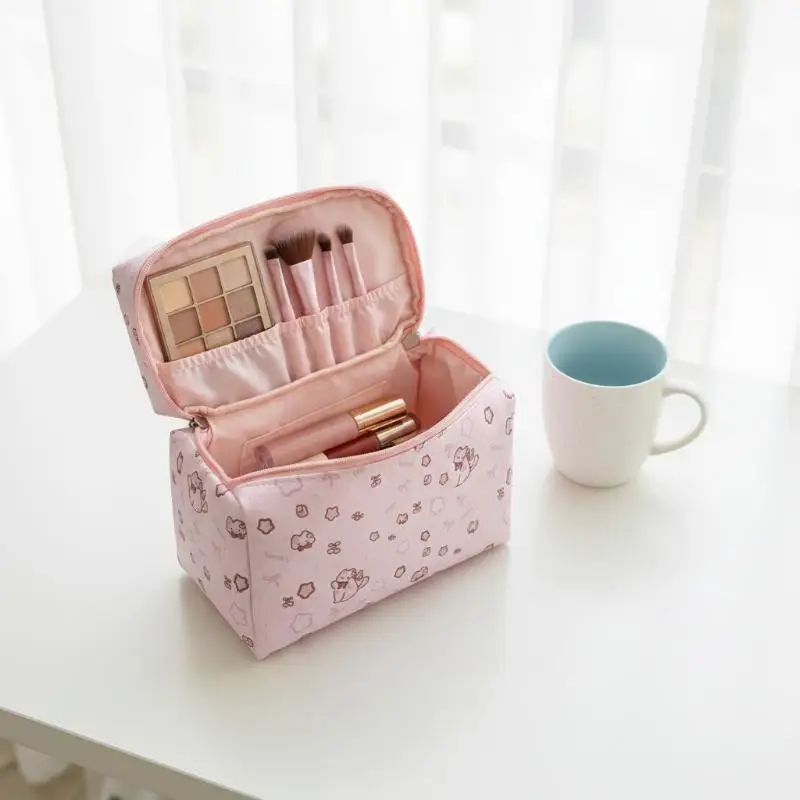 Kitten Makeup Bag with Handle Soft Travel Cosmetic Storage Pencil Case Multipurpose Organizer for Girls School Office