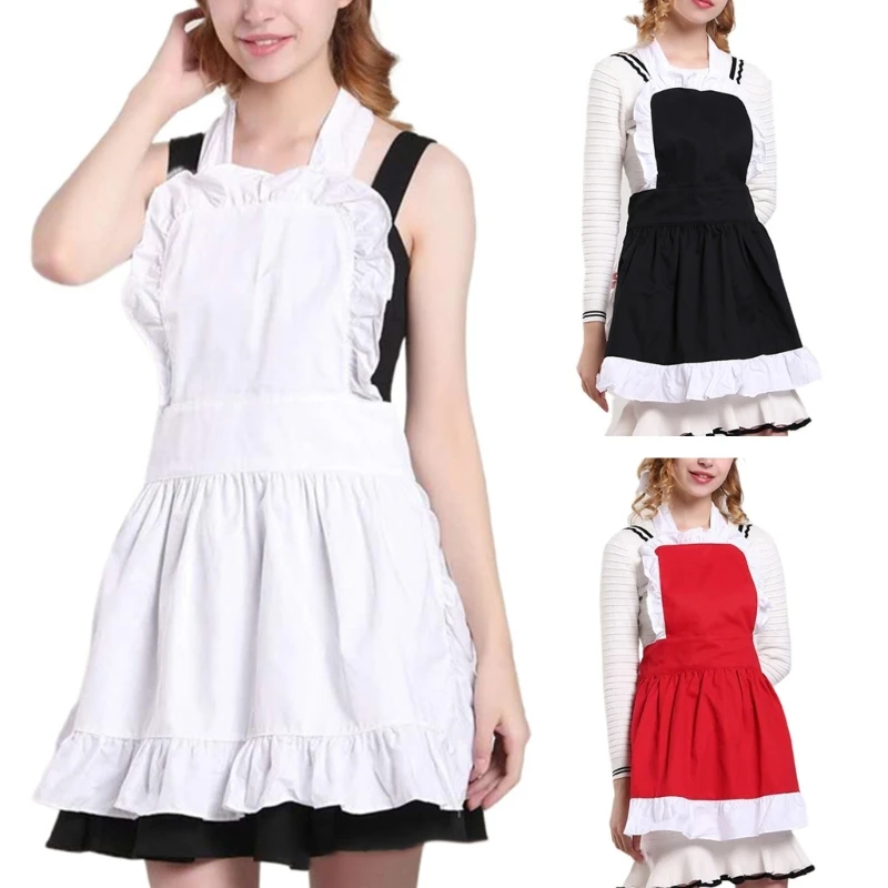 Maid Apron Cosplay Cooking Aprons Kitchen Apron Ruffle Apron Waitress Apron Maid Cosplay Accessories for Girls Women