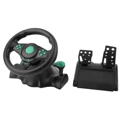 Racing Game Steering Wheel For PS2 For PS3 Computer USB Car Steering-Wheel 180 Degree Rotation Vibration With Pedals 3 in 1