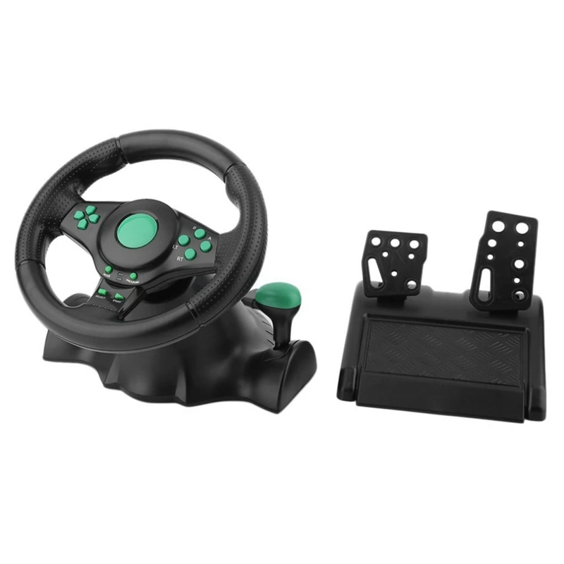 Racing Game Steering Wheel For PS2 For PS3 Computer USB Car Steering-Wheel 180 Degree Rotation Vibration With Pedals 3 in 1