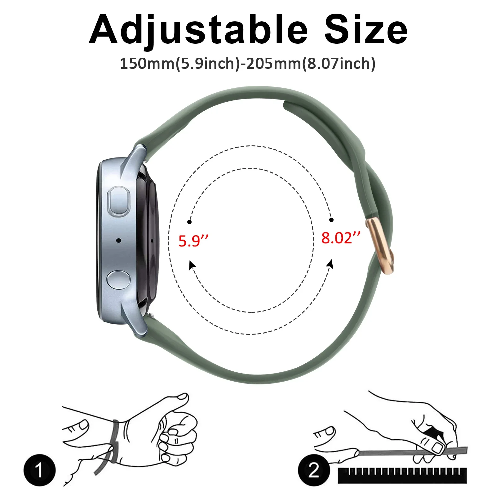 20mm smukły silikonowy pasek do Samsung Galaxy Watch 6 Classic 3 4 5 Pro 45mm 47mm 43mm 44mm 42mm pasek do aktywnej bransoletki 2