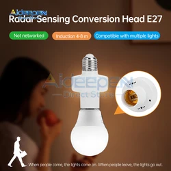 E27 Radar Induction Lamp Holder White Ceiling Light Lamp Bulb Fixing Base Stand Light Bulb Holder Lamp Socket For Home