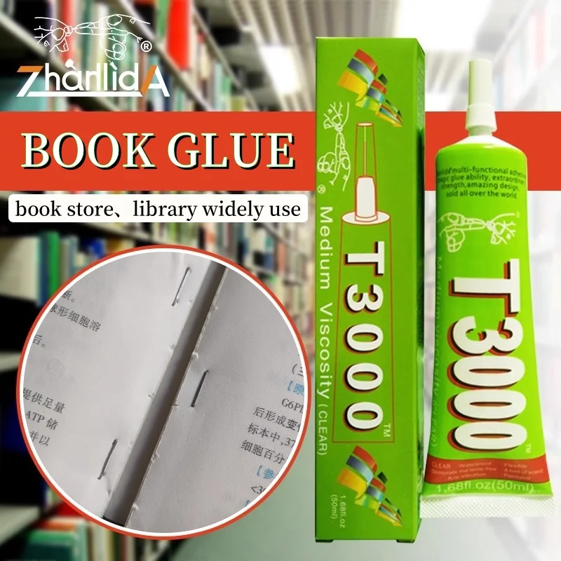 T3000 Book Glue Library School Student Notebook Dictionary Stick Paper Painting Clear Contact Glue Adhesive DIY Tools Handmade