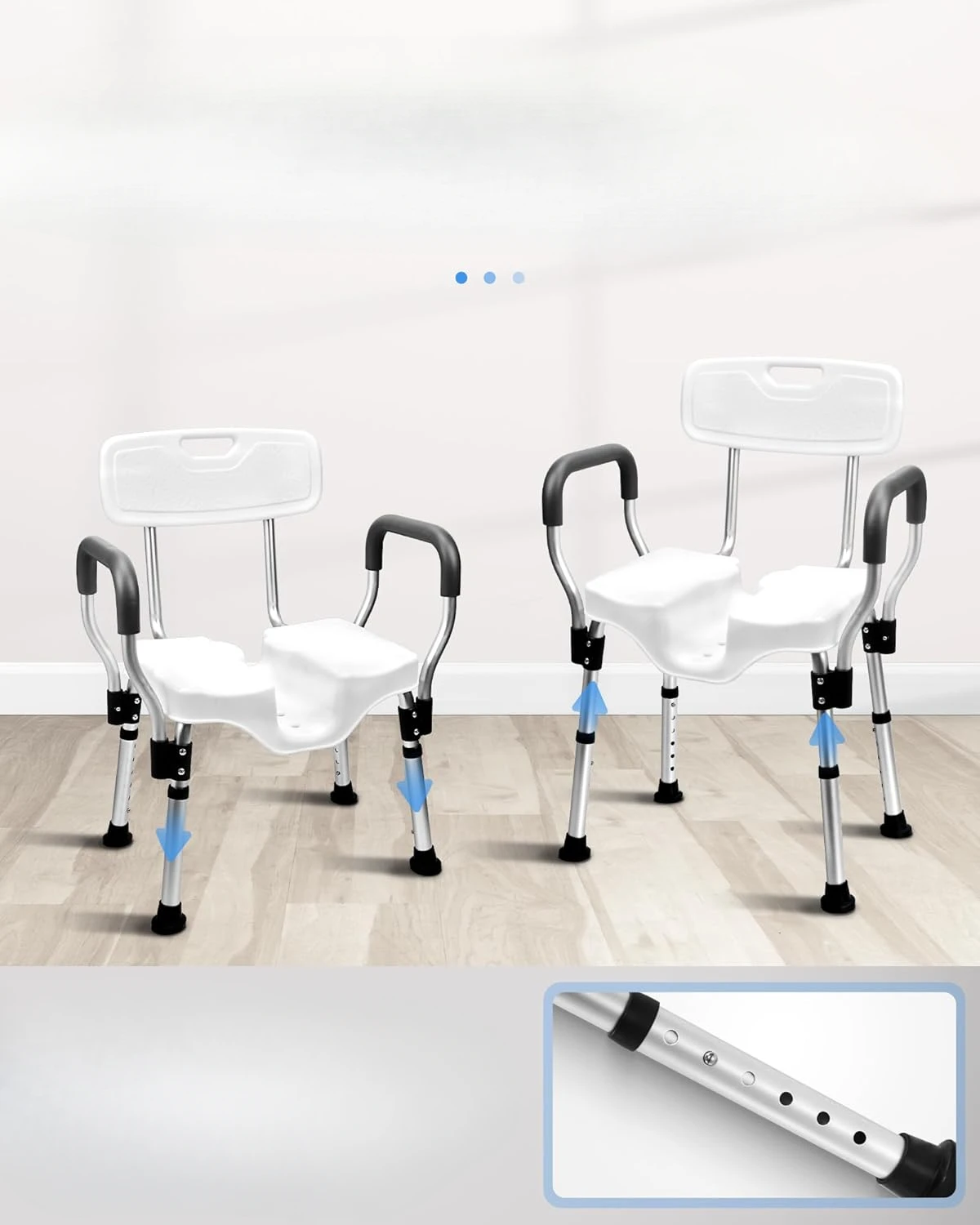 Shower Chair with Arms for Handicap - Wide  Seats for Elderly