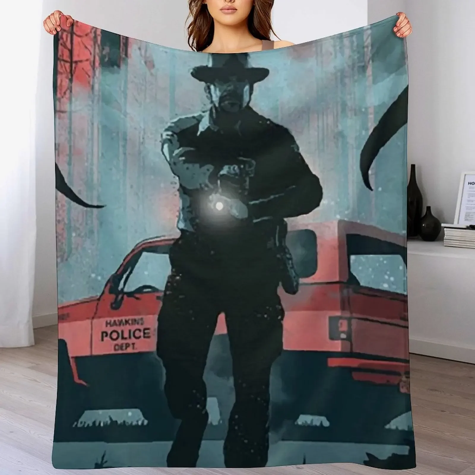 Jim Hopper - Blazer - Car Legends Throw Blanket Bed Bed Fashionable cosplay anime Custom Blankets