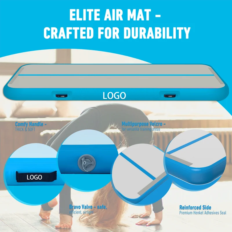 3/4/5/6 متر 10/20 سنتيمتر سميكة عدم الانزلاق بساط جمباز نفخ الهواء المسار للمنزل التدريب تراجع اليوغا أجهزة لياقة خارجية #5