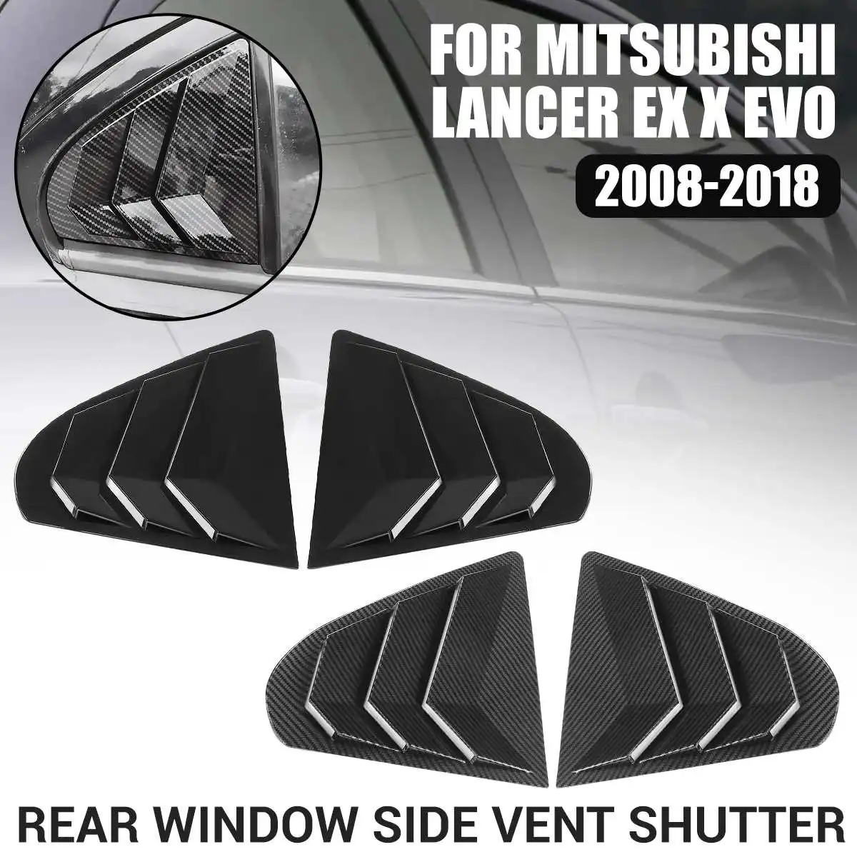 1 Pair Rear Window Side Vent Shutter Louver Cover Trim For Mitsubishi Lancer EX X EVO 2008-2018 Car Accessories Auto Parts