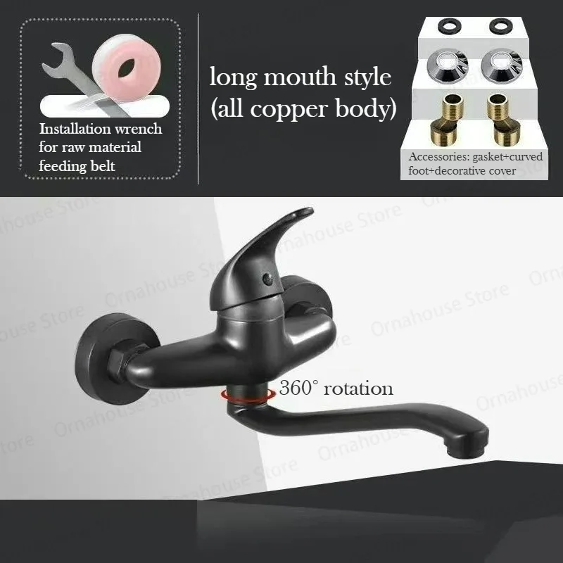 

Single Handle Sink Faucet Taps for Kitchen Sink Dual Hole Wall Mounted Hot Cold Tap Kitchen Mixer Bathroom Kitchen Mixer Fauce