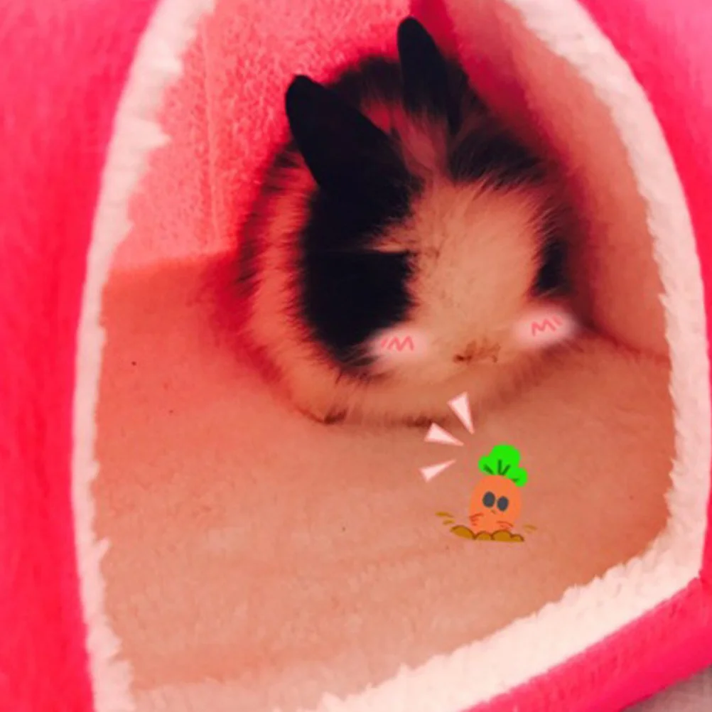 

Hamster Warm Nest Bunny House Small Pets Sleeping Bed Rabbit Hut Foldable Breathable Comfortable Hideout Hamster Winter House