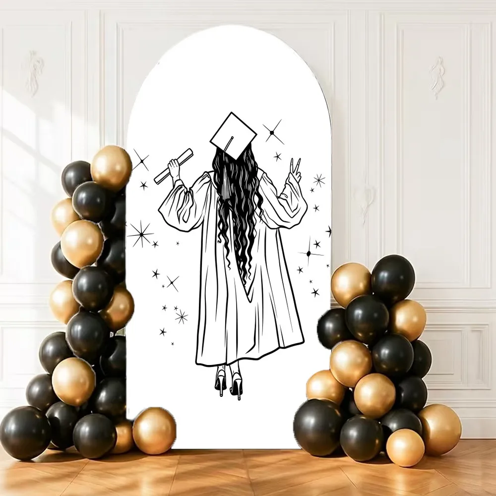 Graduation 2026 Graduates Portrait Arch Backdrop Cover Congratulation Class of 2026 Grad Party Decoration Arch Photo Backrgound