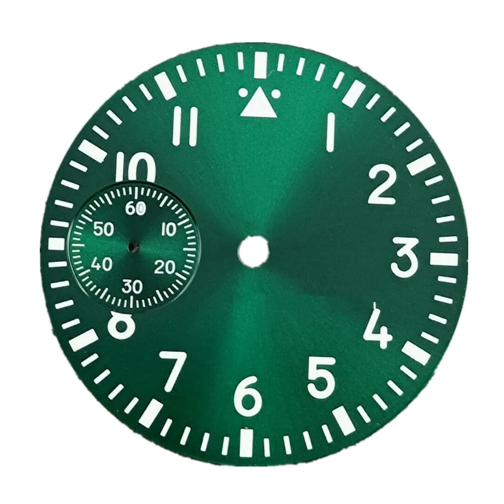 

37mm Green Luminous Watch Dial Replacement Fit For ETA 6497 ST3600 Movement Watch Face 42mm Watch Case Accessories