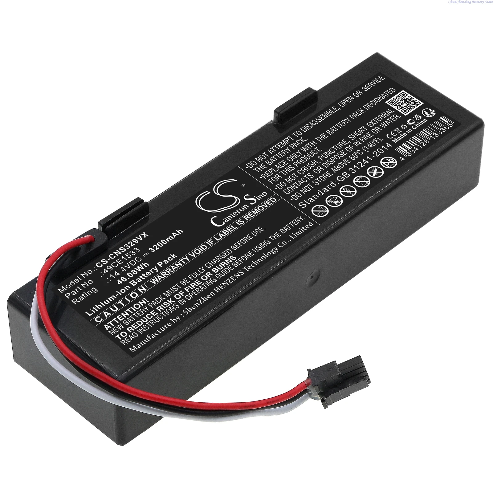 

Cameron Sino 14.4V 3200mAh Battery 49CE1533 for CECOTEC CONGA 3290 3390 3490 3590 3690 3790 3890, For ETA 2228 Navaggio +TOOL