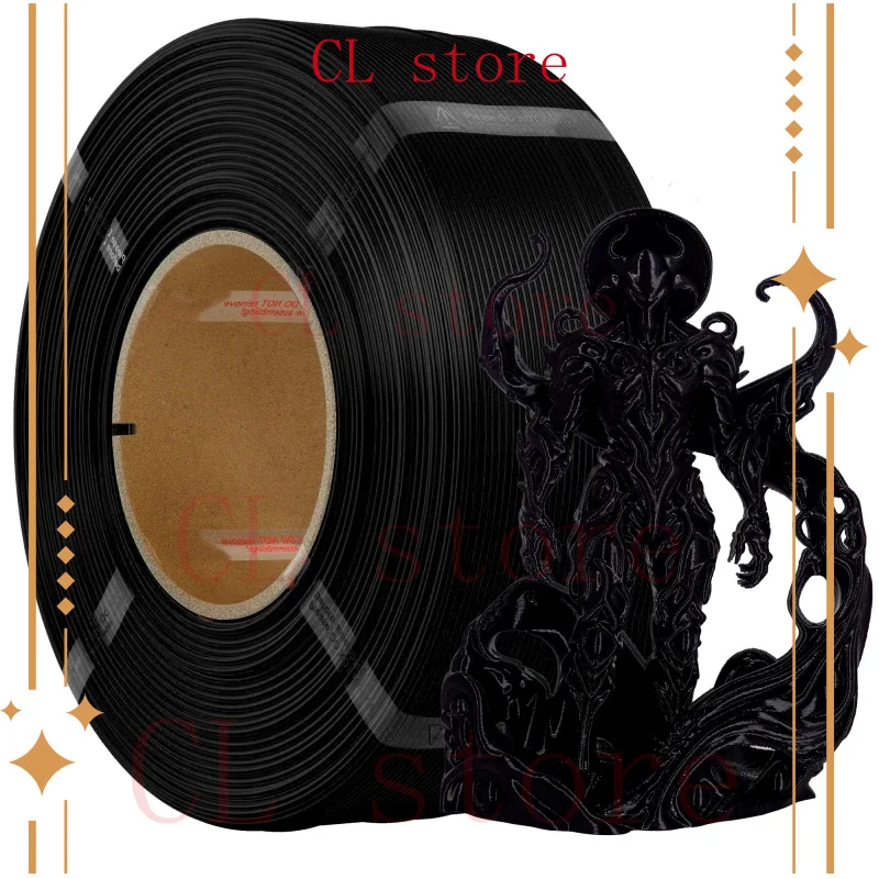 

PLA Filament 1.75mm ,1kg Refill Reusable Spools(2.2lbs),Premium Quality 3D Printing Filament for Bambu lab 3D Printers,Black