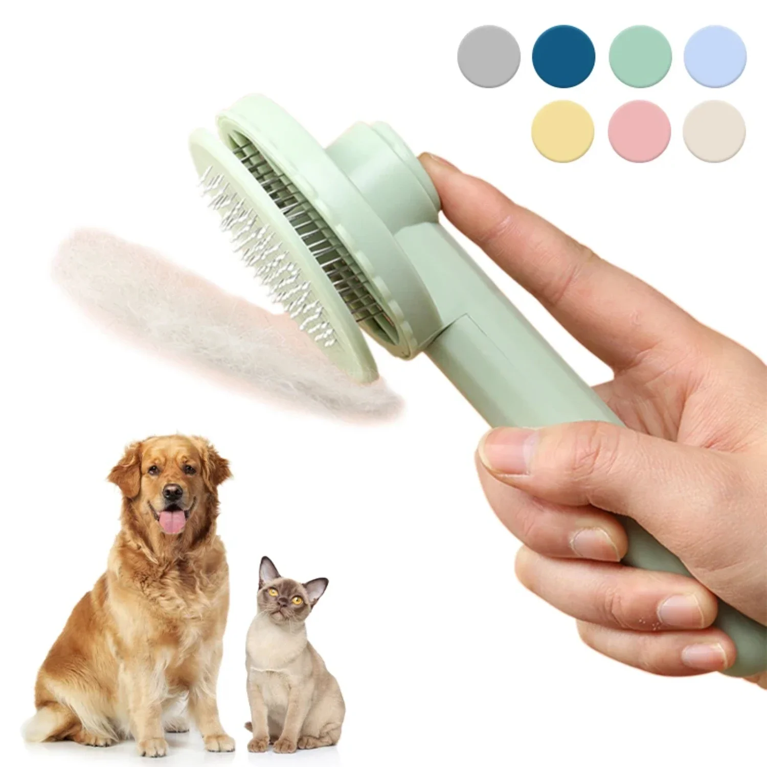 

Premium High-Quality Self-Cleaning Gentle Cat Slicker Brush - Top Choice Grooming Tool for Dogs and Cats - Enhances Pet Grooming