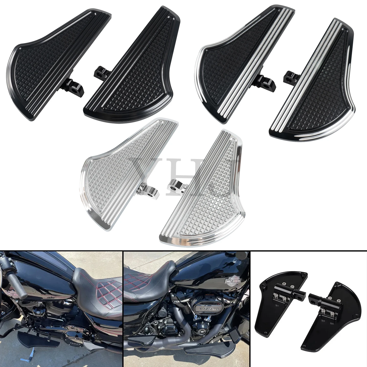 

For Harley Touring Electra Glide Road King Sportster 883 XL Dyna Softail V-Rod Rear Passenger Footrest Floorboards Foot Pegs