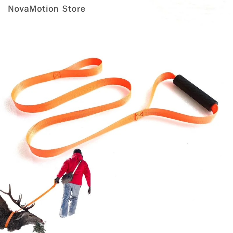 สายรัดลากกวางแบบพกพา 1 ชิ้น พร้อมที่จับ สายรัดอเนกประสงค์สำหรับการล่าสัตว์กลางแจ้งในฟาร์ม