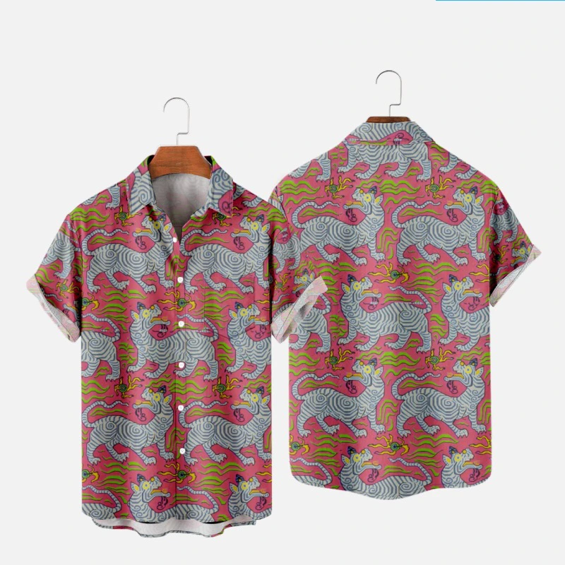 Mens Designer Clothing Print Shirts Oversized Summer 2024 Travel Hawaii Beach Hawaiian Harajuku Aurora Blouse Masculino Camisa