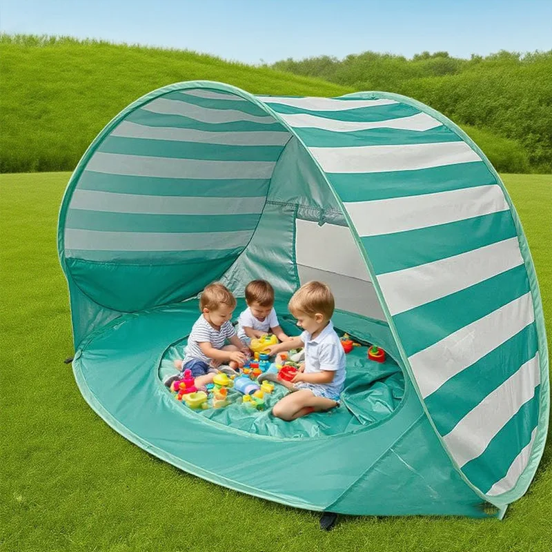 2-in-1 Strandzelt für Kinder, UV-Schutz, faltbar, mit Mini-Pool, Outdoor-Sonnenschutz für Urlaub, Camping, Picknick, Sonnenschirm