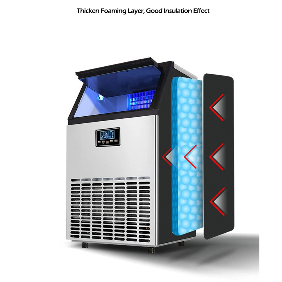 HZB50B Commercial Cube Ice Maker Machine,  Freestanding Cabinet Ice Maker  for Bar Home Office Restaurant