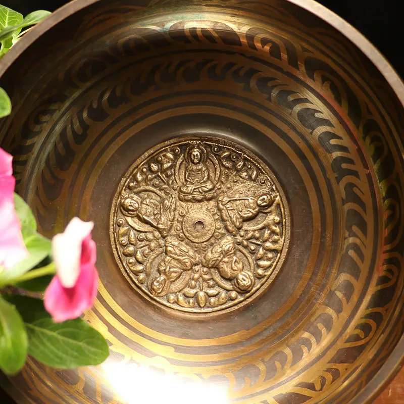 Nepal Singing Bowl 20cm Large Tibetan Singing Bowl Meditation Handmade Brass Buddha Singing Bowls Yoga Meditation Sound Healing