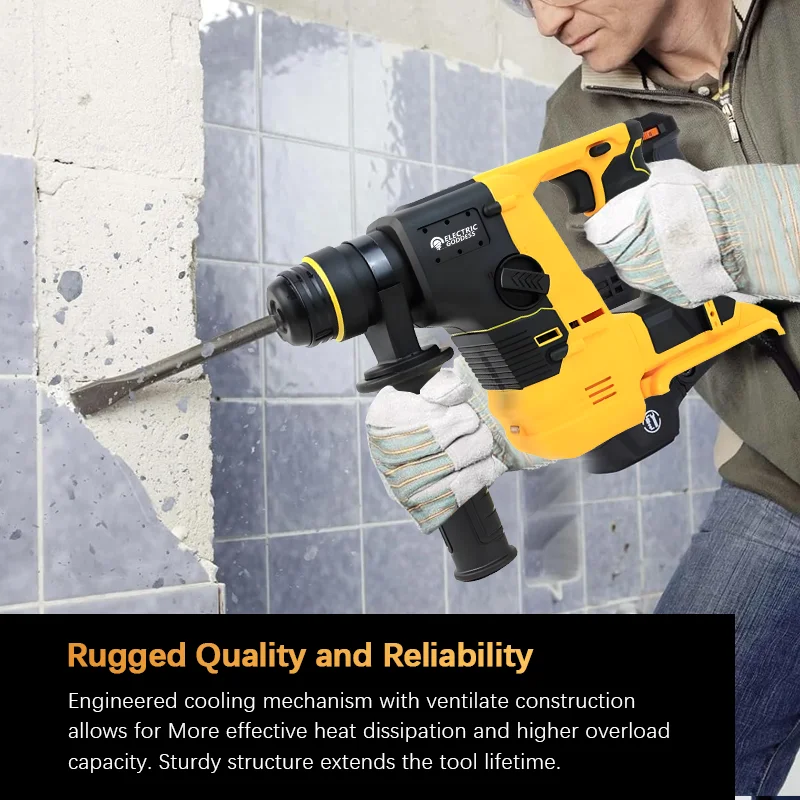 Electric Goddess Cordless Electric Impact Drill Electric Hammer Multifunctional Rotary Electric Pick For 20V Dewalt Battery