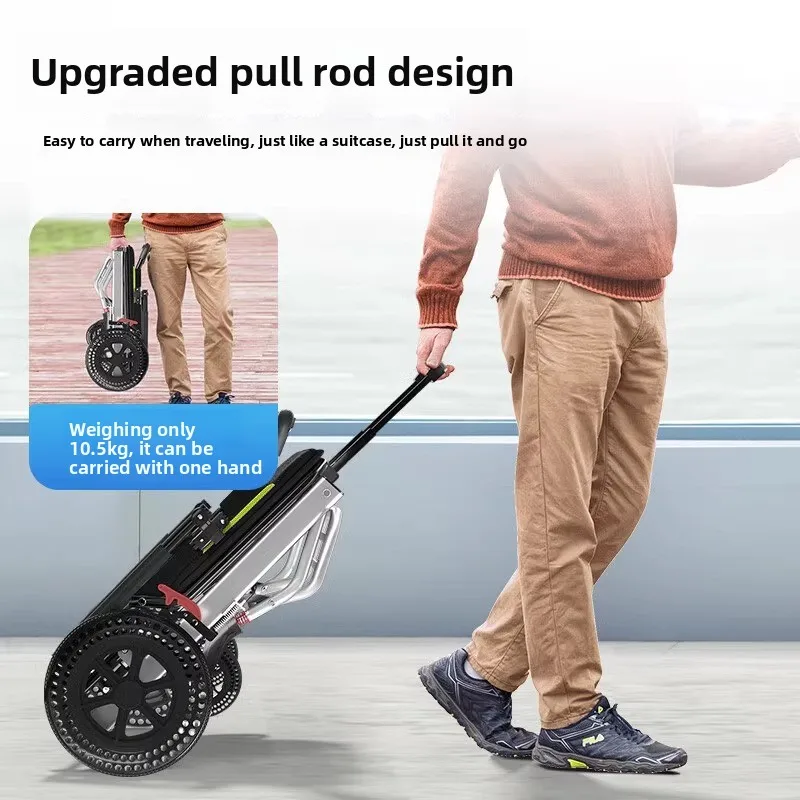 12kg Ultra-Light Portable Wheelchair - Folds in Seconds, Airline-Approved for Cabin Storage,Ideal for Elderly Travel & Daily Use