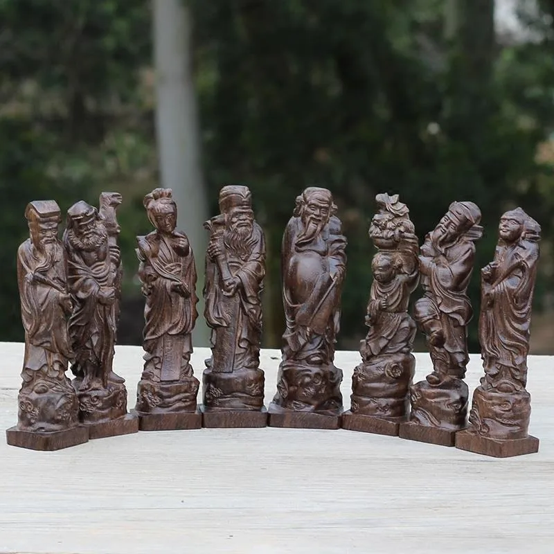 Hand-Carved Vietnam Agarwood Eight Immortals Statue Set - 4/7